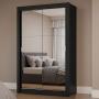 CLÓSET MDP CORREDIZA 205 X 117 X 51 CM NEGRO CON ESPEJO
