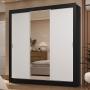 CLÓSET MDP CORREDIZO 205 X 170 X 51 CM BLANCO CON ESPEJO Y 2 CAJÓNES