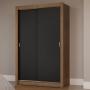 CLÓSET MDP CORREDIZA 205 X 117 X 51 CM NEGRO SIN ESPEJO