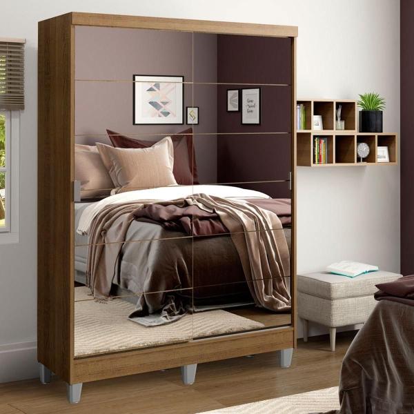 CLÓSET MDP CORREDIZO 192 X 120 X 53 CM BLANCO CON ESPEJO Y 2 CAJÓNES