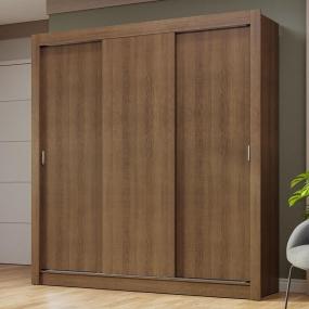 CLÓSET MDP CORREDIZO 205 X 170 X 51 CM CAFÉ 3 PUERTAS SIN ESPEJO