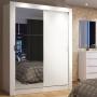 CLÓSET MDP CORREDIZA 205 X 117 X 46 CM BLANCO CON ESPEJO