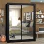 CLÓSET MDP CORREDIZA 205 X 117 X 46 CM NEGRO CON ESPEJO