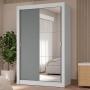 CLÓSET MDP CORREDIZA 205 X 117 X 51 CM GRIS CON ESPEJO Y 4 CAJÓNES