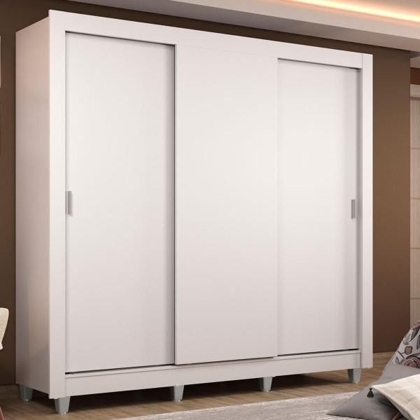 CLÓSET MDP CORREDIZO 215 X 170 X 46 CM BLANCO CON 2 CAJÓNES