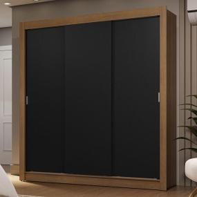 CLÓSET MDP CORREDIZO 205 X 170 X 51 CM NEGRO CON 2 CAJÓNES SIN ESPEJO