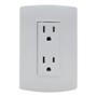 CONTACTO DÚPLEX CON PLACA DE PLÁSTICO BLANCO