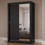 CLÓSET MDP CORREDIZA 205 X 117 X 51 CM NEGRO CON ESPEJO