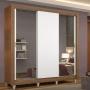 CLÓSET MDP CORREDIZA 215 X 170 X 46 CM BLANCO CON ESPEJO