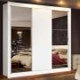 CLÓSET MDP CORREDIZA 205 X 170 X 46 CM BLANCO CON ESPEJO