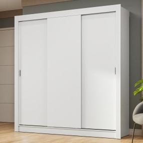 CLÓSET MDP CORREDIZO 205 X 170 X 51 CM BLANCO 3 PUERTAS SIN ESPEJO