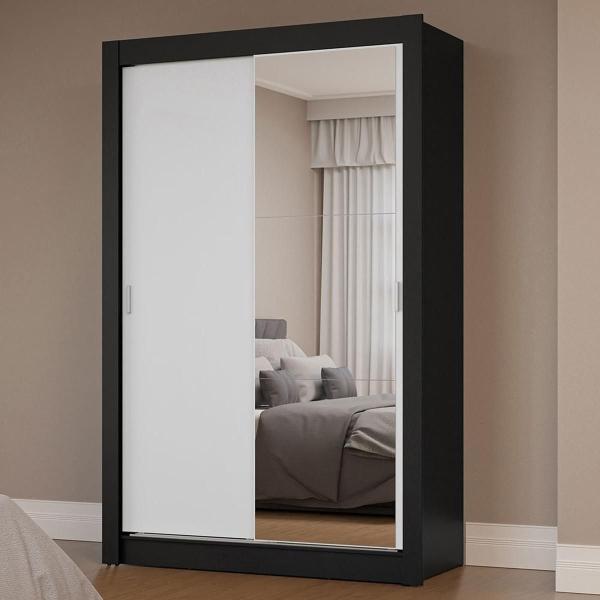 CLÓSET MDP CORREDIZO 205 X 117 X 51 CM BLANCO CON ESPEJO
