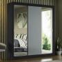 CLÓSET MDP CORREDIZO 205 X 170 X 51 CM GRIS CON 2 ESPEJOS