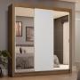 CLÓSET MDP CORREDIZO 205 X 170 X 51 CM BLANCO CON ESPEJO Y 4 CAJÓNES