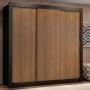 CLÓSET MDP CORREDIZO 205 X 170 X 46 CM CAFÉ CON 4 CAJÓNES