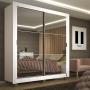 CLÓSET MDP CORREDIZO 215 X 117 X 46 CM BLANCO CON ESPEJO