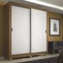 CLÓSET MDP CORREDIZO 215 X 117 X 46 CM MARRÓN Y BLANCO SIN ESPEJO