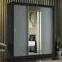 CLÓSET MDP CORREDIZA 205 X 170 X 51 CM GRIS CON ESPEJO
