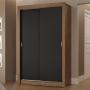 CLÓSET MDP CORREDIZO 205 X 117 X 51 CM NEGRO CON 2 CAJÓNES