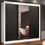 CLÓSET MDP CORREDIZO 205 X 170 X 46 CM NEGRO CON ESPEJO