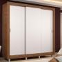 CLÓSET MDP CORREDIZA 215 X 170 X 46 CM BLANCO Y MARRÓN CON 2 CAJÓNES