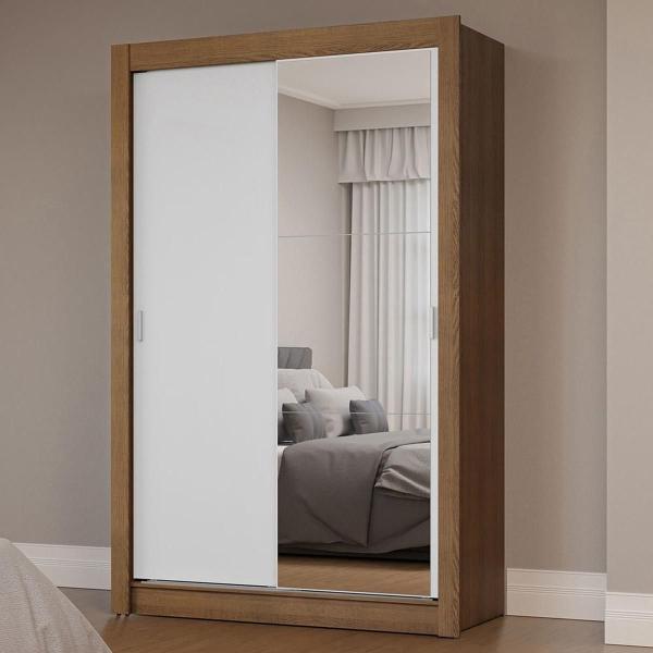 CLÓSET MDP CORREDIZO 205 X 117 X 51 CM BLANCO CON ESPEJO