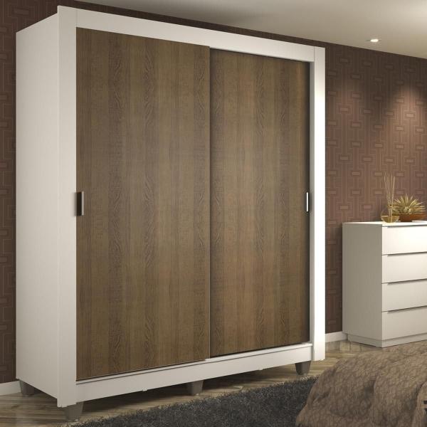 CLÓSET MDP CORREDIZO 215 X 117 X 46 CM CAFÉ CON 2 CAJÓNES