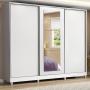 CLÓSET MDP CORREDIZO 228 X 231 X 55 CM BLANCO CON ESPEJO Y 4 CAJÓNES