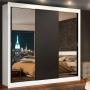 CLÓSET MDP CORREDIZA 205 X 170 X 51 CM NEGRO CON 2 ESPEJOS