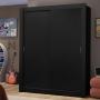 CLÓSET MDP CORREDIZO 205 X 117 X 46 CM NEGRO CON 2 CAJÓNES