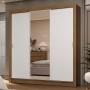 CLÓSET MDP CORREDIZA 205 X 170 X 51 CM BLANCO CON ESPEJO Y 2 CAJÓNES