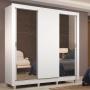 CLÓSET MDP CORREDIZA 215 X 170 X 46 CM BLANCO CON ESPEJO Y 2 CAJÓNES