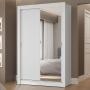 CLÓSET MDP CORREDIZA 205 X 117 X 51 CM BLANCO CON ESPEJO Y 2 CAJÓNES