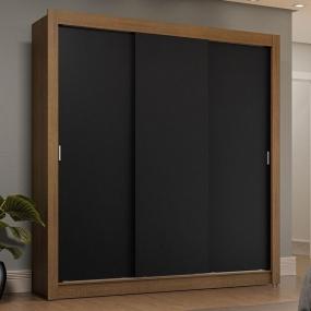 CLÓSET MDP CORREDIZO 205 X 170 X 51 CM NEGRO CON 4 CAJÓNES