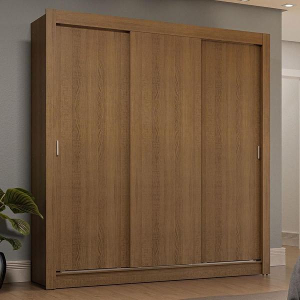 CLÓSET MDP CORREDIZA 205 X 170 X 51 CM CAFÉ SIN ESPEJO CON 4 CAJÓNES