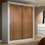 CLÓSET MDP CORREDIZO 205 X 117 X 46 CM CAFÉ CON 2 CAJÓNES
