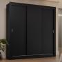 CLÓSET MDP CORREDIZO 205 X 170 X 51 CM NEGRO CON 4 CAJÓNES