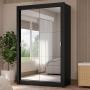 CLÓSET MDP CORREDIZA 205 X 117 X 51 CM NEGRO CON 2 ESPEJOS Y 4 CAJÓNES