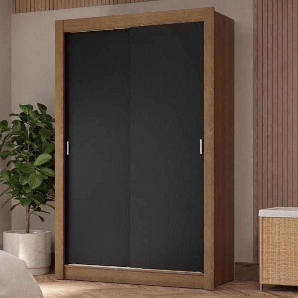 CLÓSET MDP CORREDIZO 205 X 117 X 51 CM NEGRO CON 4 CAJÓNES