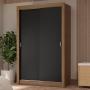 CLÓSET MDP CORREDIZO 205 X 117 X 51 CM NEGRO CON 4 CAJÓNES
