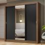 CLÓSET MDP CORREDIZO 205 X 170 X 51 CM BLANCO CON ESPEJO