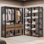 CLÓSET MDP MODULAR 180 X 358 X 45 CM NEGRO Y MARRON CON 4 CAJONES