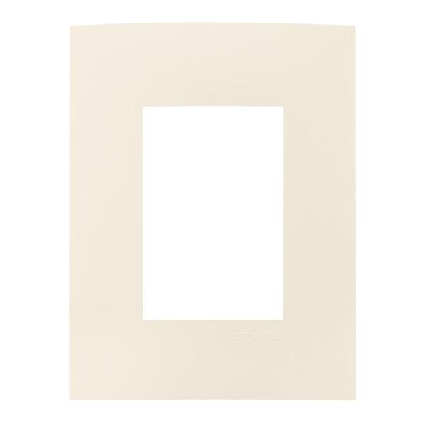 PLACA DE PARED DE 3 MÓDULOS MARFIL
