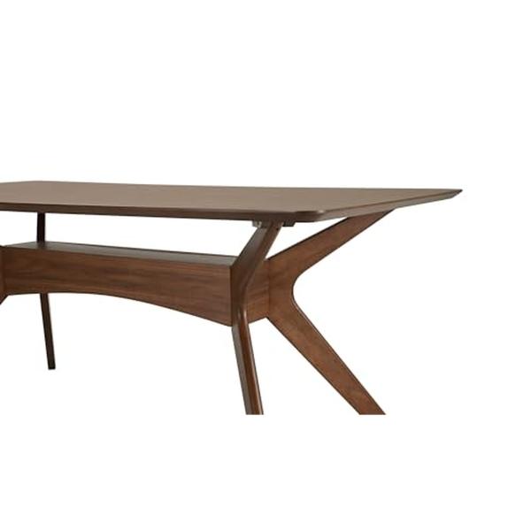 JUEGO DE COMEDOR CAPRI DE MADERA DE NOGAL CON 4 SILLAS TAPIZADAS GRIS CLARO