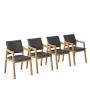 JUEGO DE COMEDOR EXTENSIBLE MAUI DE MADERA DE ROBLE CON 4 SILLAS TAPIZADAS GRIS OSCURO