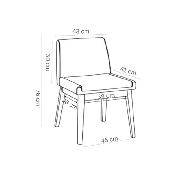 SET DE 4 SILLAS DE COMEDOR ADEL DE MADERA DE ROBLE CON TAPIZADO GRIS CLARO