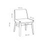 SET DE 4 SILLAS DE COMEDOR ADEL DE MADERA DE ROBLE CON TAPIZADO GRIS CLARO