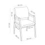 SET DE 4 SILLAS DE COMEDOR LESSON DE MADERA DE NOGAL CON TAPIZADO GRIS OSCURO