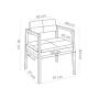 SET DE 4 SILLAS DE COMEDOR GIN DE MADERA DE ROBLE CON TAPIZADO GRIS CLARO