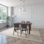 JUEGO DE COMEDOR OSLO DE MADERA DE NOGAL CON 4 SILLAS TAPIZADAS GRIS OSCURO